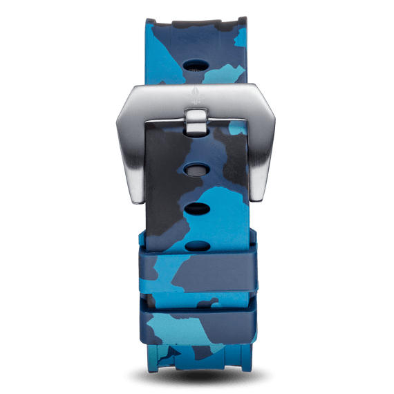 Blue Camo Strap With Silver Buckle