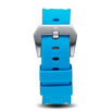 Blue Silicone Strap With Silver Buckle