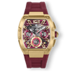 The Intrepid Sport Ladies - Scarlet Gold by Ralph Christian gold watch with burgundy strap detailed dial and three chronograph subdials