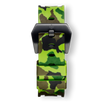 Green Camo Strap With Black Buckle featuring a bold men's luxury watch strap in green, black, and brown camouflage pattern with a matte black buckle, designed to be noticed.