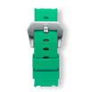Green Silicone Strap With Silver Buckle for men's luxury watch, featuring bold, high-quality silicone and a polished silver buckle, designed by Ralph Christian. Bold by Design.