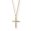 The Cross Essentials Bundle - Gold featuring a sleek, polished gold cross pendant on a matching gold chain necklace, designed as bold men's jewelry with a luxurious finish.
