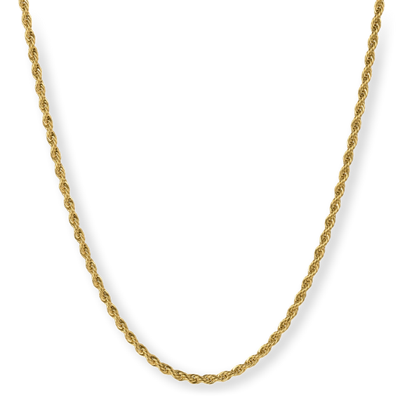 The Gold Rope Necklace - Essentials Collection featuring a bold, twisted gold chain designed for men's jewelry with a polished finish and statement luxury style.