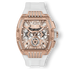 The Intrepid Sport Ice - Gilded White men's luxury watch featuring a rose gold case with cubic zirconia accents, white strap, multi-function dial with day, date, and 24-hour subdials, designed by Ralph Christian, bold by design.