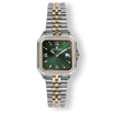 The Regatta - Emerald Rose women’s luxury watch with a square green dial, rose gold and silver two-tone metal bracelet, date function, and cubic zirconia ice-set bezel, bold by design.