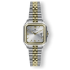 The Regatta - Steel & Gold women's luxury watch with a square silver dial, gold Roman numerals, date function, and a two-tone steel and gold bracelet, bold by design.