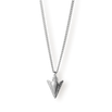 The Silver Arrow Pendant - Essentials Collection, a men's luxury silver necklace featuring a bold arrow-shaped pendant on a finely crafted silver chain, embodying statement jewelry style.