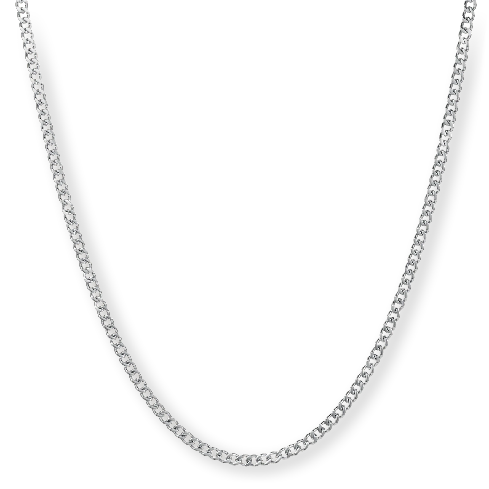 The Compass Essentials Bundle - Silver featuring a sleek silver chain necklace with a polished finish, designed as bold men's jewelry for a confident, statement look.
