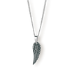 The Silver Wing Pendant - Essentials Collection, a men's silver wing-shaped pendant on a silver chain, detailed with feather engravings for a bold statement jewelry piece.
