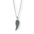 The Silver Wing Pendant - Essentials Collection, a men's silver wing-shaped pendant on a silver chain, detailed with feather engravings for a bold statement jewelry piece.