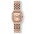 The Valencia - Rose Allure women's luxury watch featuring a rose gold rectangular case, matching rose gold dial with Roman numerals, and a polished rose gold linked bracelet strap by Ralph Christian, bold by design.