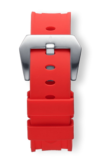 Red Silicone Strap With Silver Buckle