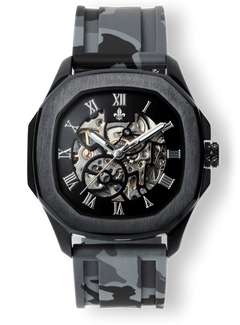The Avalon Black + Grey Camo Strap