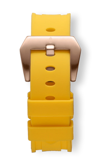 Yellow Silicone Strap With Rose Gold Buckle