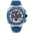 The Entourage Chrono - Blue men's luxury watch by Ralph Christian featuring a bold blue bezel, chronograph subdials, date function, textured dial, and blue rubber strap, statement watch designed to be noticed.