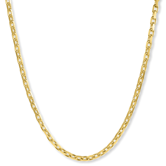 Collana a catena Singapore in oro giallo massiccio 14k, larghezza 1,5 mm Collana a catena Singapore in oro giallo massiccio 14k, larghezza 1,5 mm