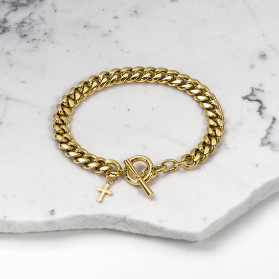 The Cross Pendant Bracelet - Gold