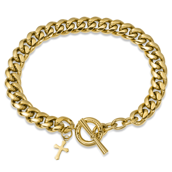 The Cross Pendant Bracelet - Gold