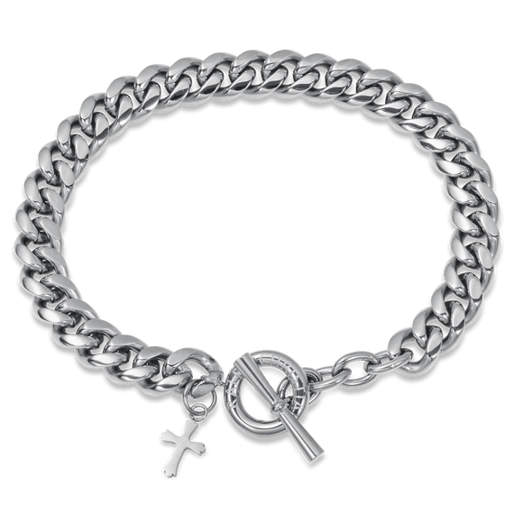 The Cross Pendant Bracelet - Silver