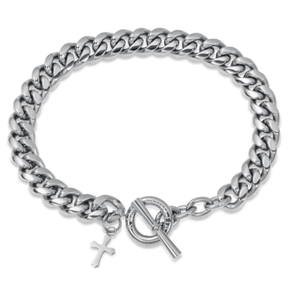 The Cross Pendant Bracelet - Silver