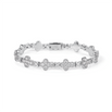 Silver Cross Bracelet with Cubic Zirconia on a white background