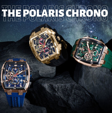 Polaris Chronograph Collection On Rocks - Hero Desktop Image