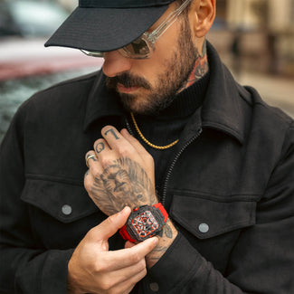 The Vanguard Carbon Chrono - Crimson Ember