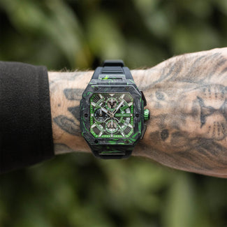 The Vanguard Carbon Chrono - Emerald Shadow