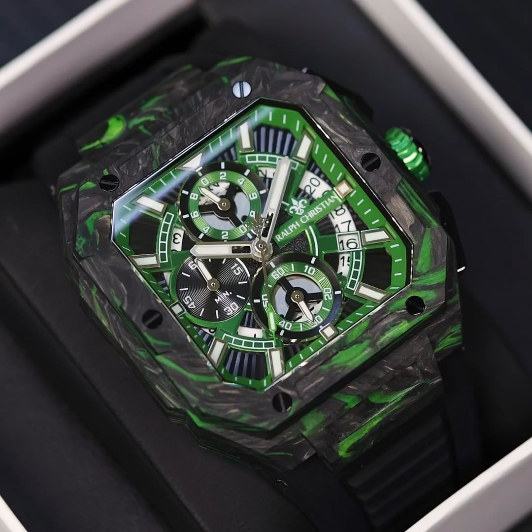 The Vanguard Carbon Chrono - Emerald Shadow