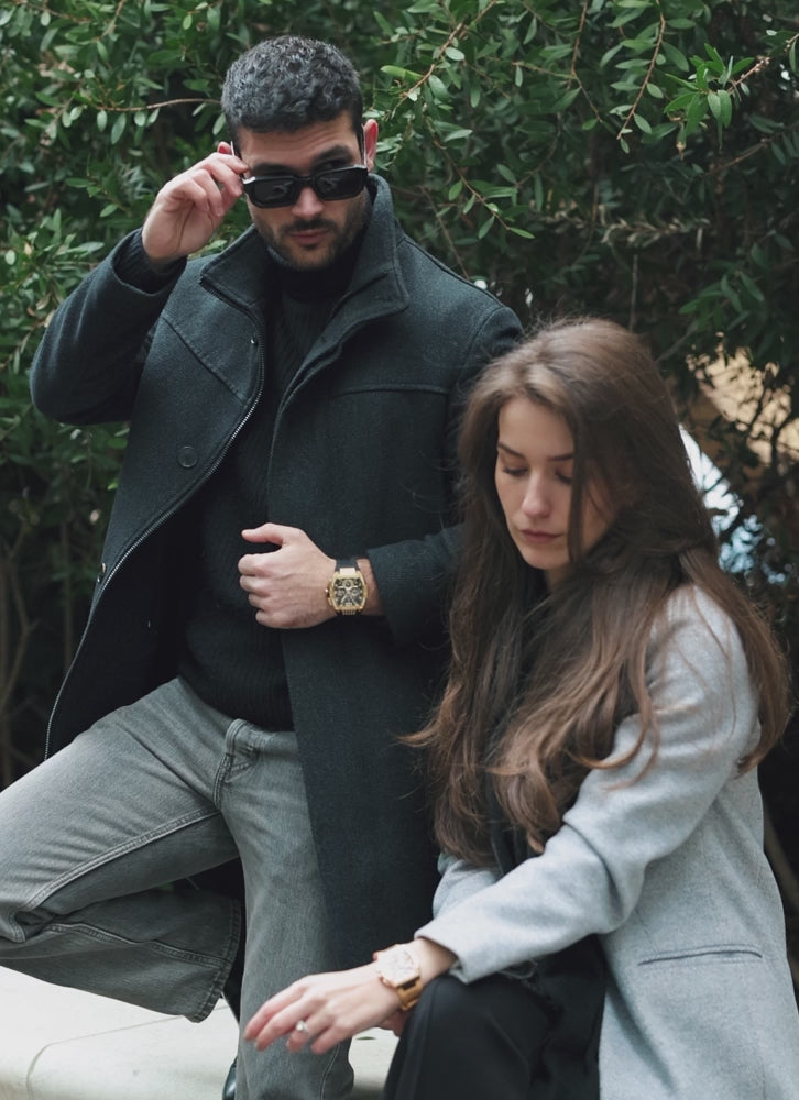 A video showcasing numerous scenes of models wearing Ralph Christian watches along with close up clips of Ralph Christian watches in a watch box