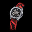 Red Camo Strap With Silver Buckle