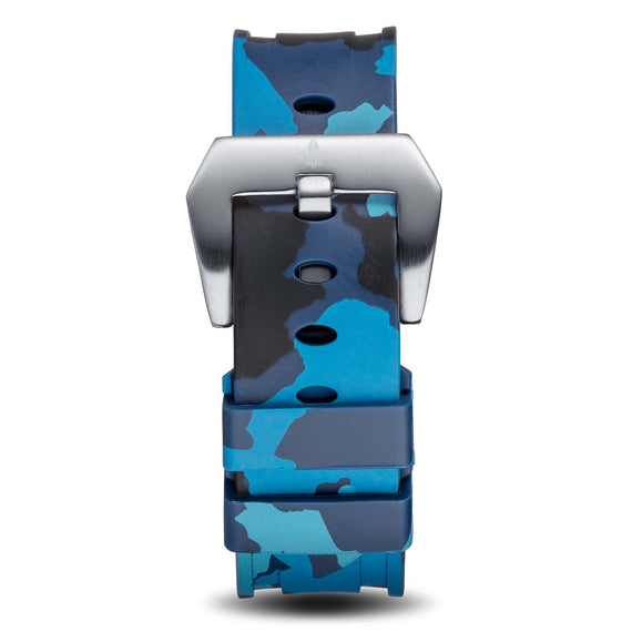 The Avalon Black + Blue Camo Strap