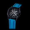 The Avalon Black + Blue Silicone Strap