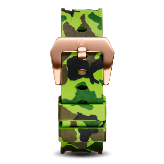 Green Camo Strap With Rose Gold Buckle