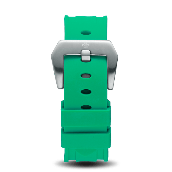 Green Silicone Strap With Silver Buckle