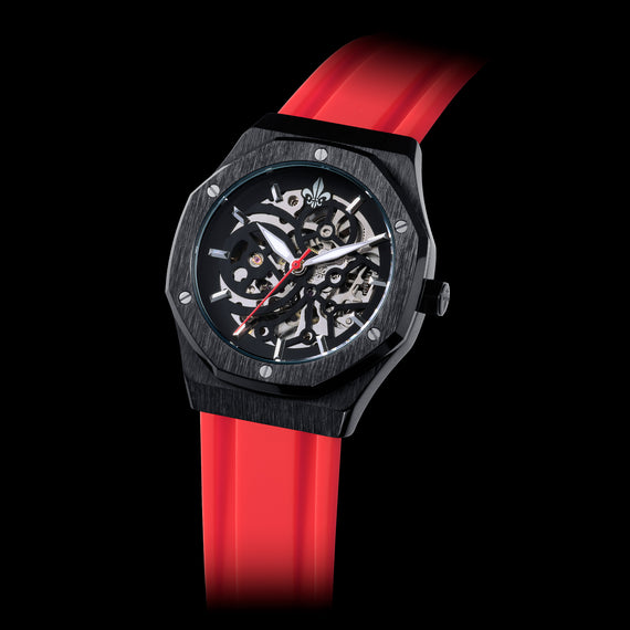 Red Silicone Strap With Black Buckle
