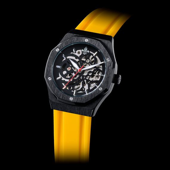 Yellow Silicone Strap With Black Buckle