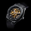 Prague Skeleton Automatic Deluxe - Black + Black Link Strap