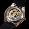 Prague Skeleton Automatic Deluxe - Rose Gold + Blue Leather Strap