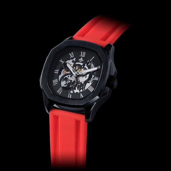 Red Silicone Strap With Silver Buckle
