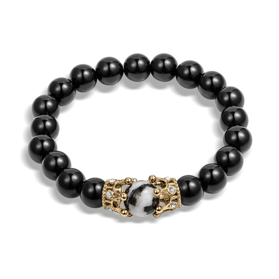 Black Obsidian Bracelet Natural Stone Beads Unisex Bracelets – Luxury  D'Allure