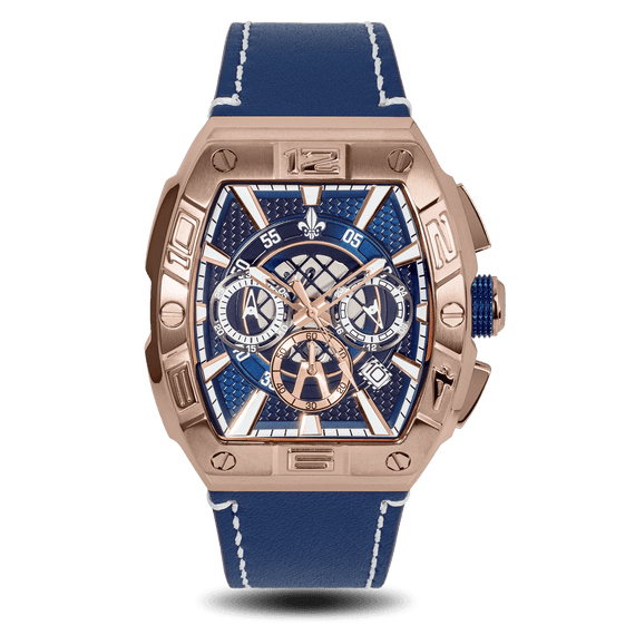 The Intrepid Chronograph | Rose Gold And Blue | Ralph Christian