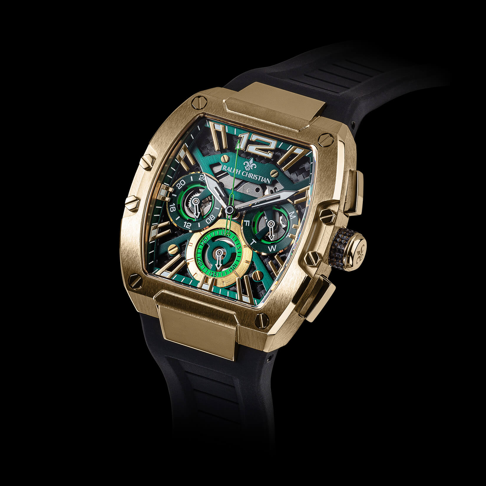 SR！RALPH CHRISTIAN スポーツウォッチ ブラック/ゴールド The Intrepid Sport | Gilded Black | Ralph Christian Watches
