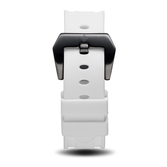 White Silicone Strap With Black Buckle