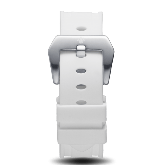 White Silicone Strap With Silver Buckle