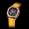 Yellow Silicone Strap With Rose Gold Buckle